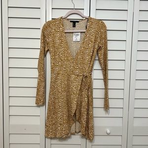 NWT Forever 21 Womens Wrap Dress Long Sleeve V-Neck Waist Tie Career Work Sz S